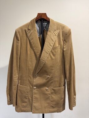 HUGO BOSS Snoop Dog Embroidered Tan Made to Measure Corduroy Blazer
